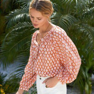 EUC Emerson Fry, Orange Frances Blouse